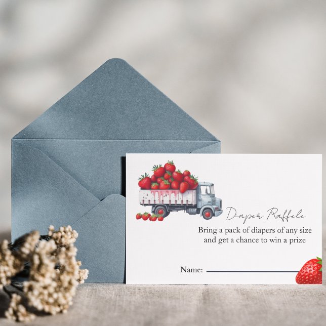 Convites Chá de fraldas de fralda de morango (Criador carregado)