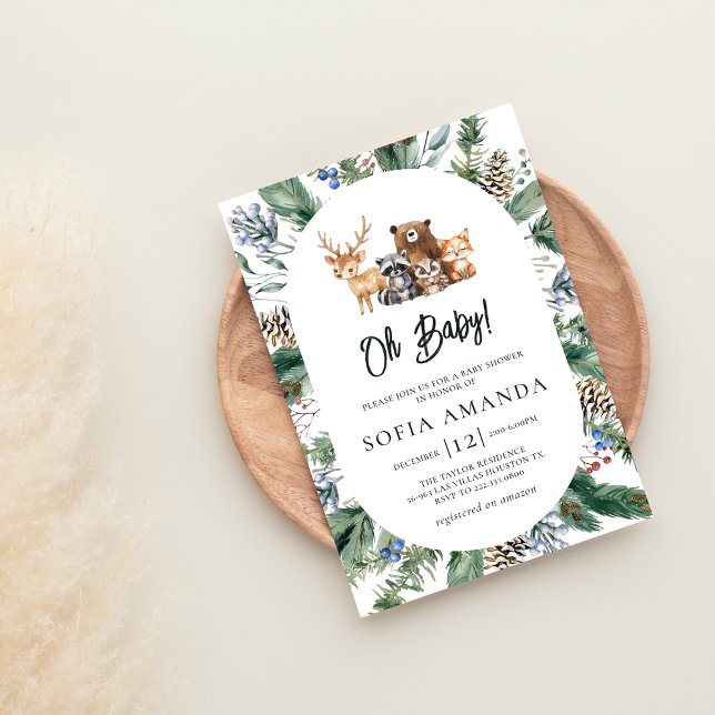 Convites Chá de fraldas de Frame de Animais Cachorros de Ma (Criador carregado)