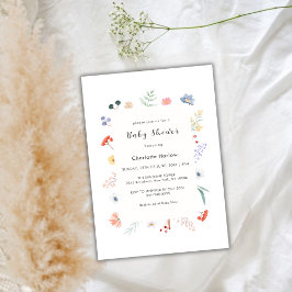 Convites Chá de fraldas de Frame Floral de Boho Wildflower 