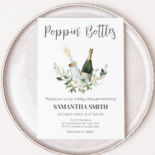 Convites Chá de fraldas de frascos para bebês