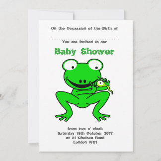 Convites chá de fraldas de Froggy e Tadpole