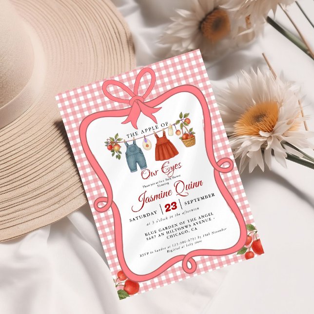 Convites Chá de fraldas de Fruta de Maçã Suspiro de bebê (Criador carregado)