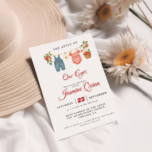 Convites Chá de fraldas de Fruta de Maçã Suspiro de bebê