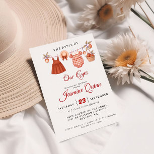 Convites Chá de fraldas de Fruta de Maçã Suspiro de bebê