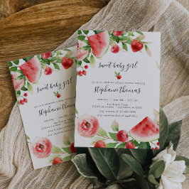 Convites Chá de fraldas de Fruta de Verão