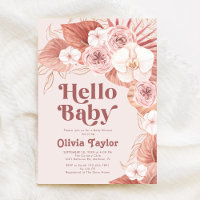 Chá de fraldas de Garota Botânica Retro Hello Baby