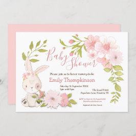 Convites Chá de fraldas de Garota de Folha Bonita