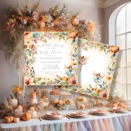 Convites Chá de fraldas de Garota Dourada de Queda de Fada