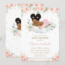 Chá de fraldas de Garota Floral Blush Africana