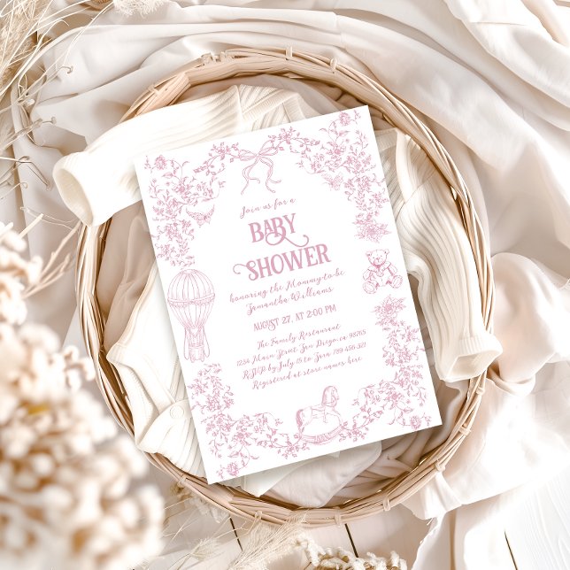 Convites Chá de fraldas de Garota Floral Branca Dusty (Criador carregado)