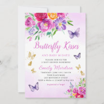 Chá de fraldas De Garota Floral Roxa