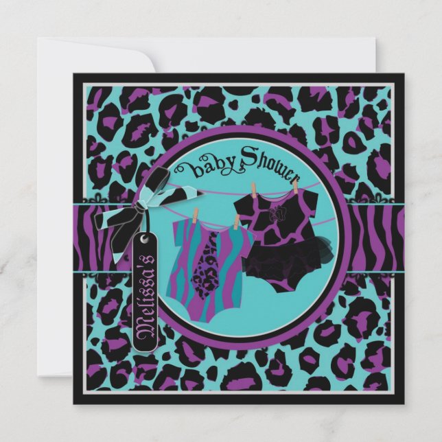 Convites Chá de fraldas de Garota Gêmea do Rock Star Tutu (Frente)