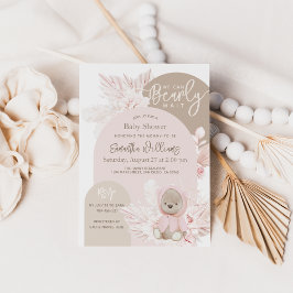 Convites Chá de fraldas de Garota Moderna do Urso de Teddy