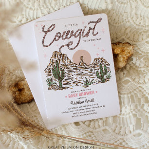 Convites Chá de fraldas de Garota Ocidental