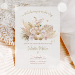 Convites Chá de fraldas de Garota Rosa Coelho Coelho Boho<br><div class="desc">Convite para Chá de fraldas de Rapariga de Coelho Coelho Coelho Rosa Todos os designs são © PIXEL PERFECTION FTY LTD</div>