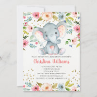 Chá de fraldas de Garota Rosa-Elefante Boho