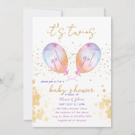 Convites Chá de fraldas de Garota Rosa-Rosa-Cana-de-Água