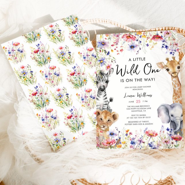 Convites Chá de fraldas de Garota Selva Safari (Criador carregado)