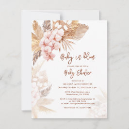 Convites Chá de fraldas de Garota Terracotta Pampas Grass