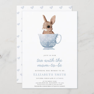 Convites Chá de fraldas de Garoto Azul Coelho da Festa do T