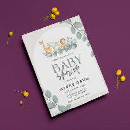 Convites Chá de fraldas de Garoto dos Animais da Floresta M