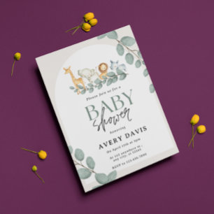 Convites Chá de fraldas de Garoto dos Animais da Floresta M