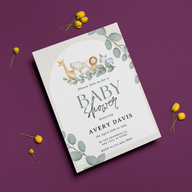 Convites Chá de fraldas de Garoto dos Animais da Floresta M (Criador carregado)