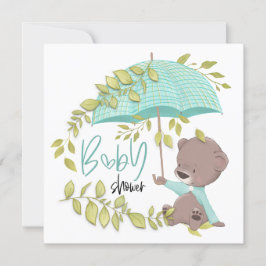 Convites Chá de fraldas de Garoto Guarda-chuvas