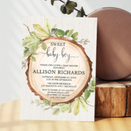 Convites Chá de fraldas de garoto russo, floresta florestal