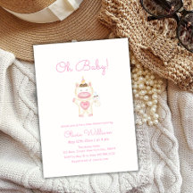 Chá de fraldas de Garrafa de Pastel Rosa