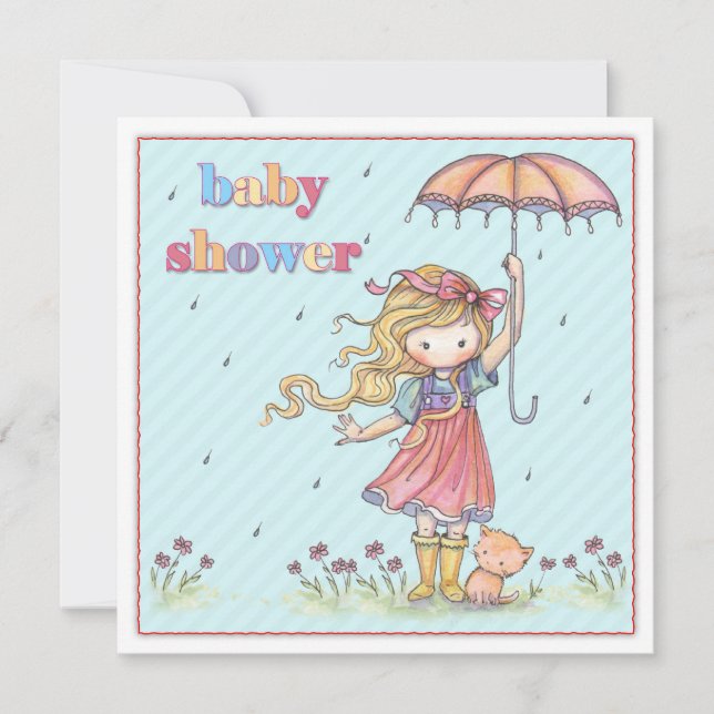 Convites Chá de fraldas de Gatinha e Gatinha (Frente)