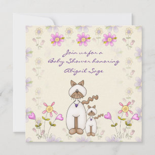 Convites Chá de fraldas de Gato e Gatinhas