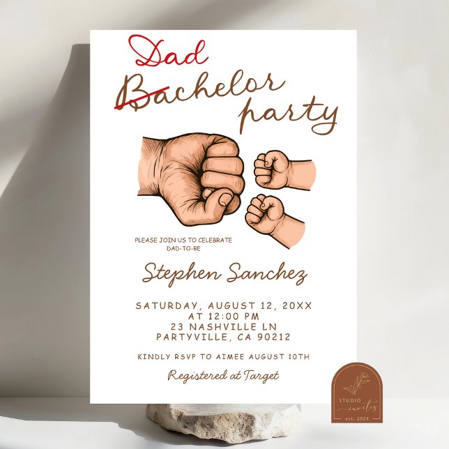 Convites Chá de fraldas de gêmeos Dadchelor (Criador carregado)