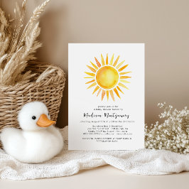 Convites Chá de fraldas de Gingham Amarelo Cheio