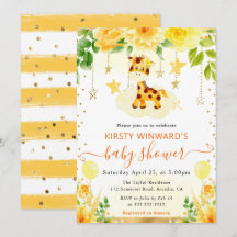 Chá de fraldas de Girafa Floral de Cachorro de Águ