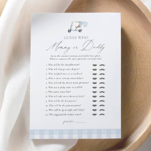 Convites Chá de fraldas de Golfe adivinha quem Mamãe ou Pai