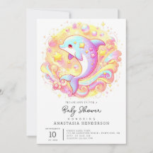 Chá de fraldas de golfinho doce fantasia