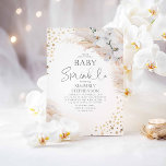 Convites Chá de fraldas de Grama de Orquídeas Brancas<br><div class="desc">Prados tropicais,  orquídeas brancas,  convites elegantes para chuveiros de bebês - Baby Sprinkle</div>