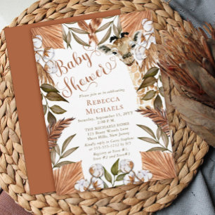 Convites Chá de fraldas de Graus Secos da Girafa Bófia