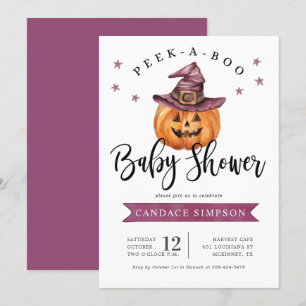 Convites Chá de fraldas De Halloween De Olhar Para Um Boo