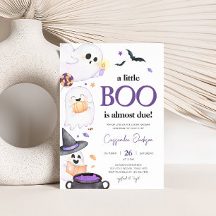 Convites Chá de fraldas de Halloween de Pequeno Boo
