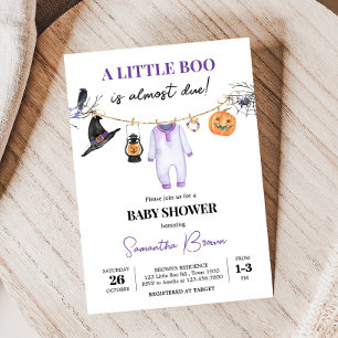 Convites Chá de fraldas de Halloween de Pequeno Boo