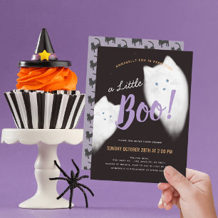 Convites Chá de fraldas de Halloween do Little Boo Ghost