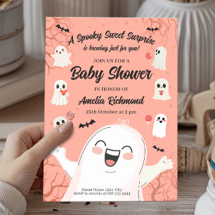 Convites Chá de fraldas de Halloween Ghost Spooky Sweet