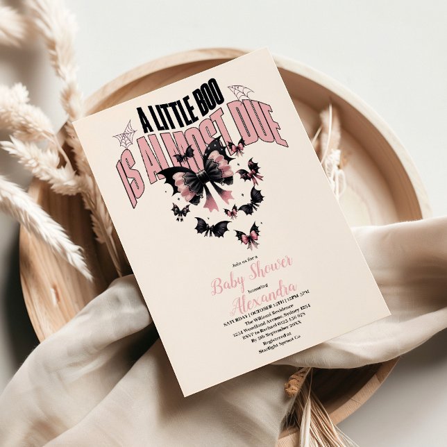 Convites Chá de fraldas de Halloween Rosa Gótico (Criador carregado)