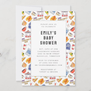 Convites Chá de fraldas de Ícones de Aquarela de Gilmore Gi