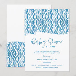 Convites Chá de fraldas de Ikat Azul Boho por Email