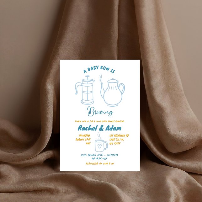 Convites chá de fraldas de ilustração - Porta do Tea (Criador carregado)