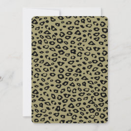 Convites Chá de fraldas de Impressão Dourado Leopardo Preto