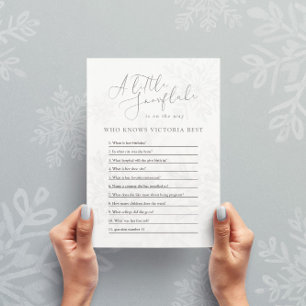 Convites chá de fraldas de inverno com floco de neve que co